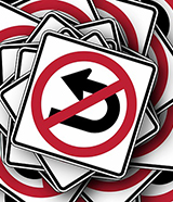 road sign no u-turn-160x186