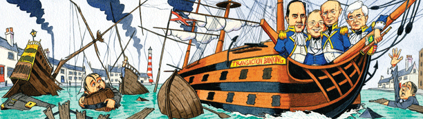 Cash captains (l-r): Paul Galant (Citi), Werner Steinmüller (Deutsche), Andrew Long (HSBC), Brian Stevenson (RBS/ABN Amro)