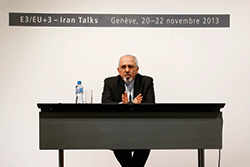 Iran’s foreign minister Mohammad Javad Zarif at the E3/EU+3-Iran talks at the end of 2013. The thaw in relations with the west should lead to an improvement in the country’s banking sector