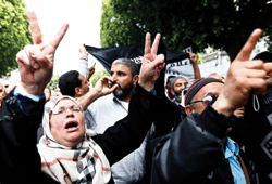 Salafist backlash: Protestors against the broadcast of the film Persepolis, about Iran’s 1979 revolution, by the private network Nessma, claiming it is a cultural assault on sacred Islamic values