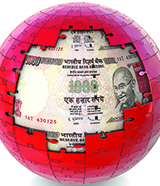India jigsaw globe rupee-160x186