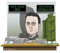 Michael Klein was paid $10 million for his advice on the purchase over a period of 11 days. A commentator opined: “Wow! So nearly a million dollars a day. Even if he worked completely round the clock, at $10 million for 264 hours, he earned $37,878 per hour!” I’m sure Barclays’ management consider that Klein was worth every cent