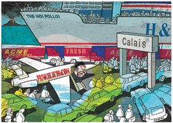 One bank chief was forced to mingle with the masses and queue for a ferry to cross the Channel