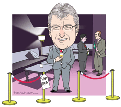 The surprise of the evening was how approachable and outgoing Geoghegan was. I had always imagined him to be grey and austere. To label Geoghegan flamboyant would be an overstatement but he was certainly very good company