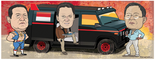 Left to right: SBY (Susilo Bambang Yudhoyono), Agus Martowardojo and Darmin Nasution