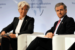 France’s the finance and economy minister Christine Lagarde and Chile’s finance minister Felipe Larrain in Paris