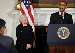 President Obama announces Janet Yellen’s nomination to chair the Federal Reserve on October 9