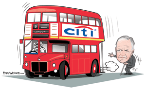 Bischoff never seemed to get to grips with Citi’s problems and gave the impression of hobbling along behind the bus rather than sitting upright at the steering wheel