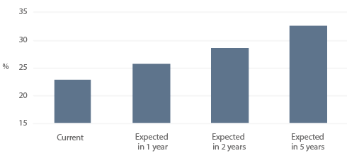 Percentage of cross-border trade settled in RMB